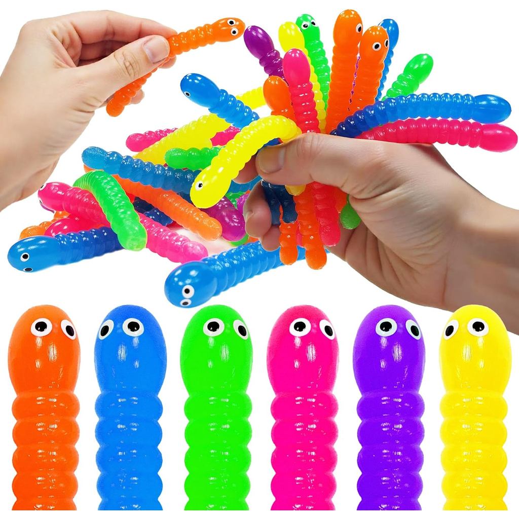 50 PCS Stretchy Fidget Toys Colorful Stretchy Strings，Sensory Fidget ...