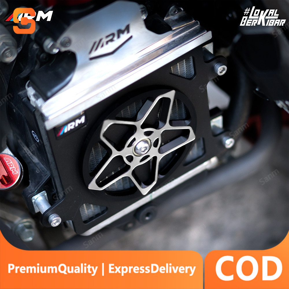 RADIATOR COVER PACKAGE 3D ARM TYPE BINTANG + RADIATOR NECK Nmax Aerox ...