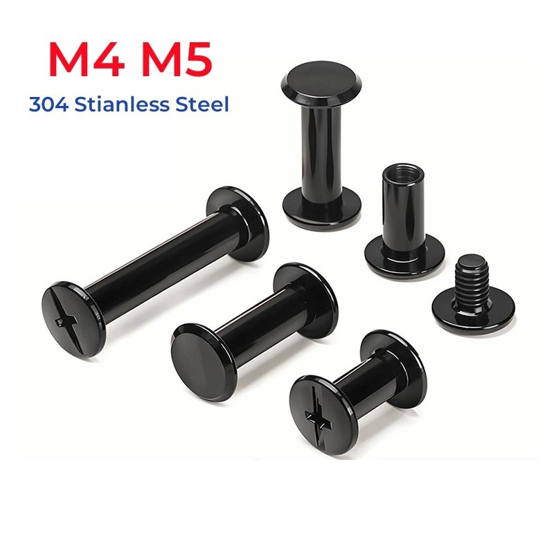 M4 M5 Black 304 Stianless Steel Binding Screws Nail Rivet Studs Snap ...