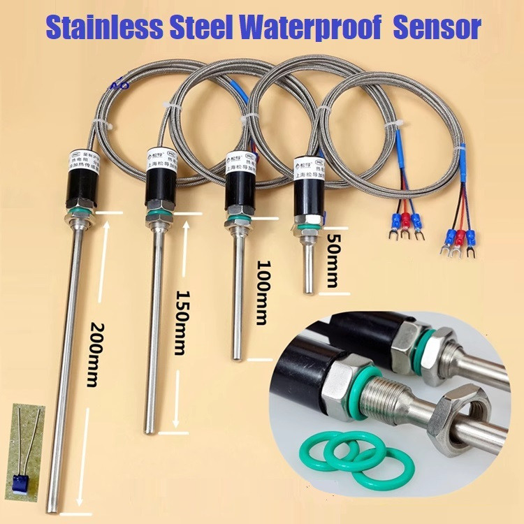 1Pcs 201 Stainless Steel Waterproof Sensor Platinum Resistance WZP ...