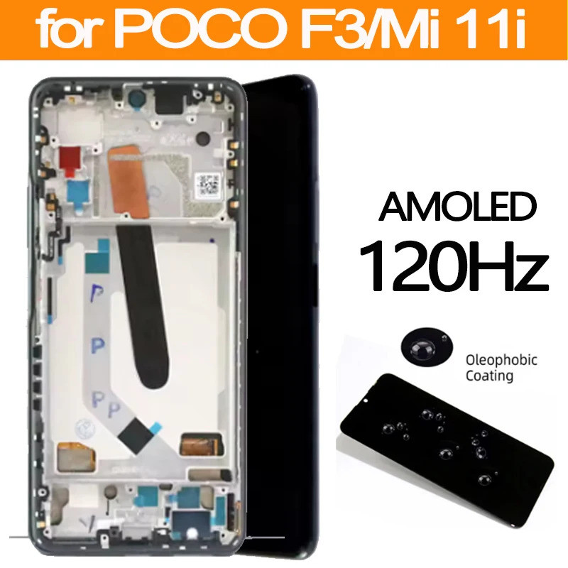 Original 120Hz AMOLED 6.67'' Replacement For Xiaomi POCO F3 M2012K11AG ...