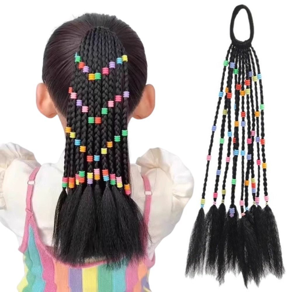 JENNIFERDZ Children Wig Braids, Cute Elasticity Kids Braided Hair Rope ...