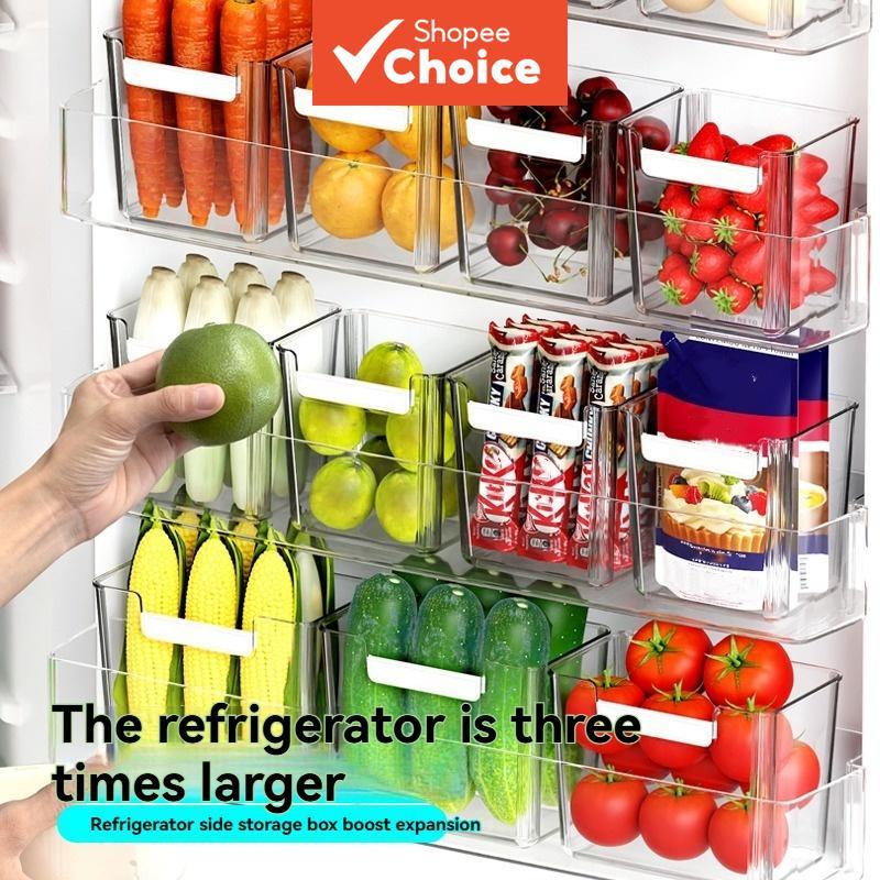 Transparent Refrigerator Storage Box, Slanted-Opening Large-Capacity ...