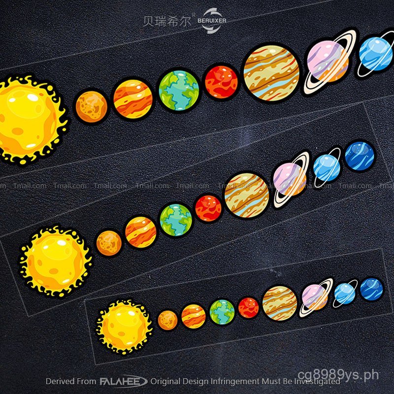 Creative Space-themed Car Stickers, Reflective Planet Scratch ...
