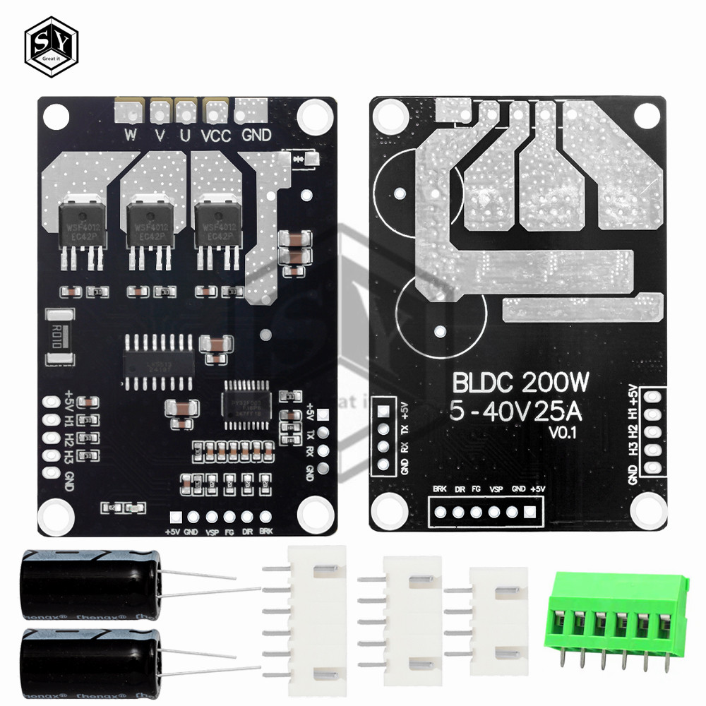 200W BLDC Motor Drive Module: PWM Three-Phase, 5V-40V 25A (Inductive ...