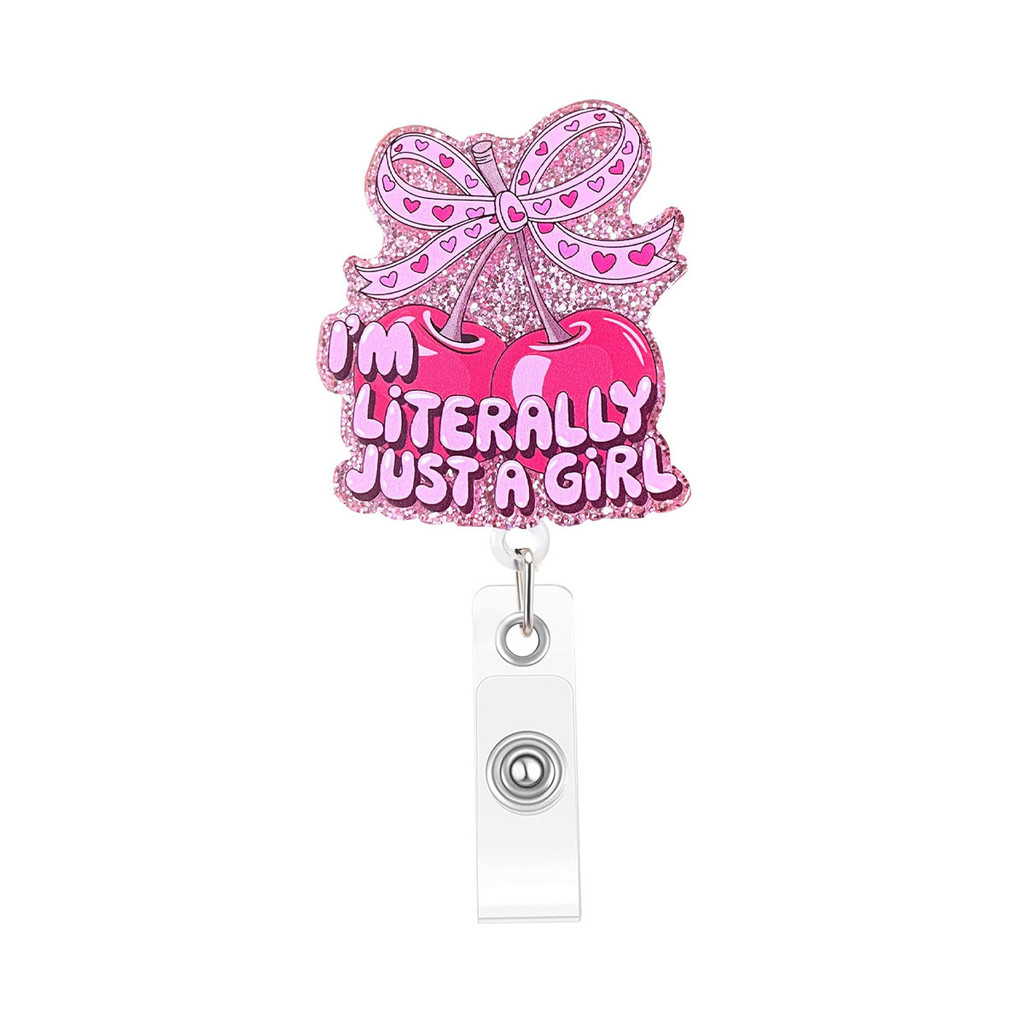Bow Nurse Badge Reel for ID Badge Holders, Cute Pink Retractable ...