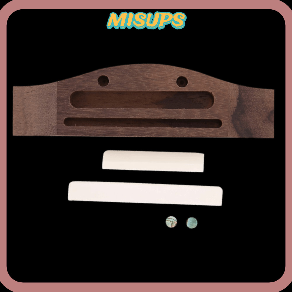 MISUPS Bridge , 4mm Diameter Shell Upper & Lower Ukulele Bridge ...