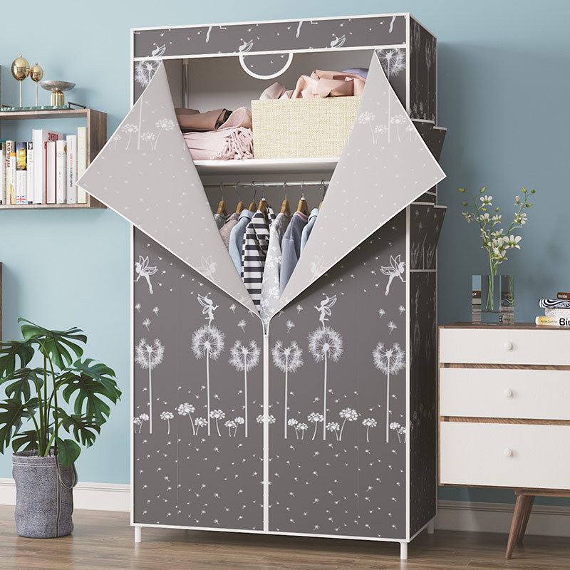 Wardrobe Simple Cloth Wardrobe Dormitory Small Size Rental Room Fabric ...