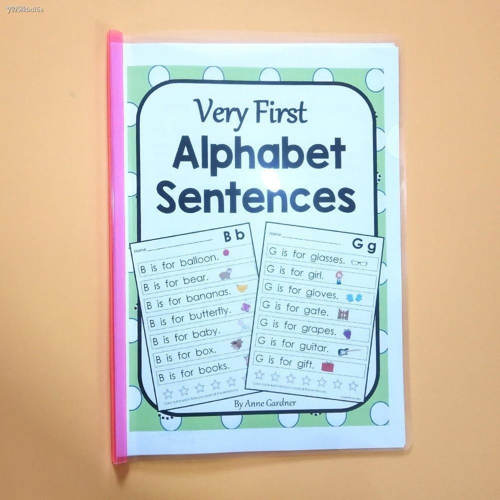 Learning ABC Alphabet Sentences English Workbook Educational Exercise ...