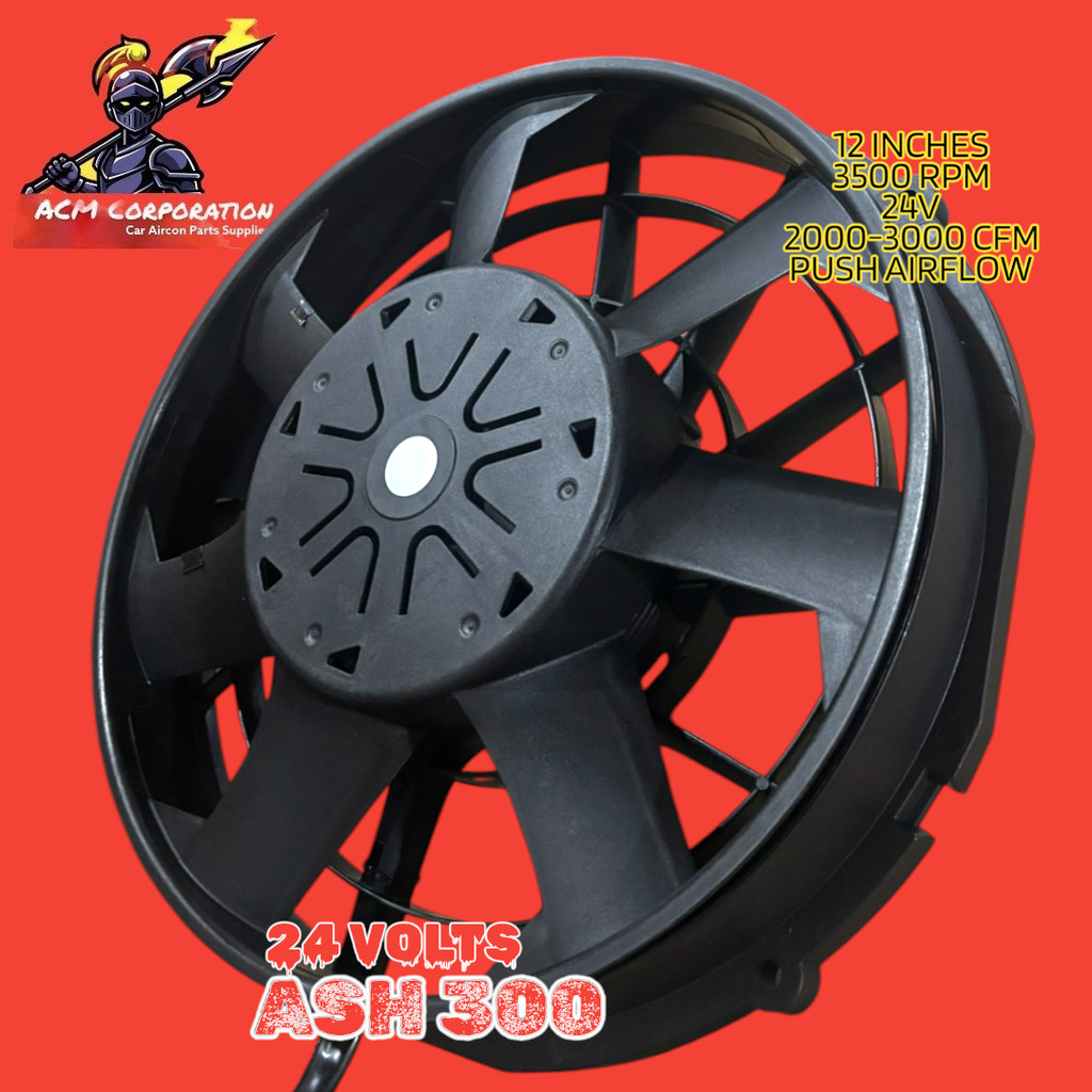 ASH 300w 24V Brushless Aux Fan 12 inches High Speed Fan PUSH AIRFLOW ...