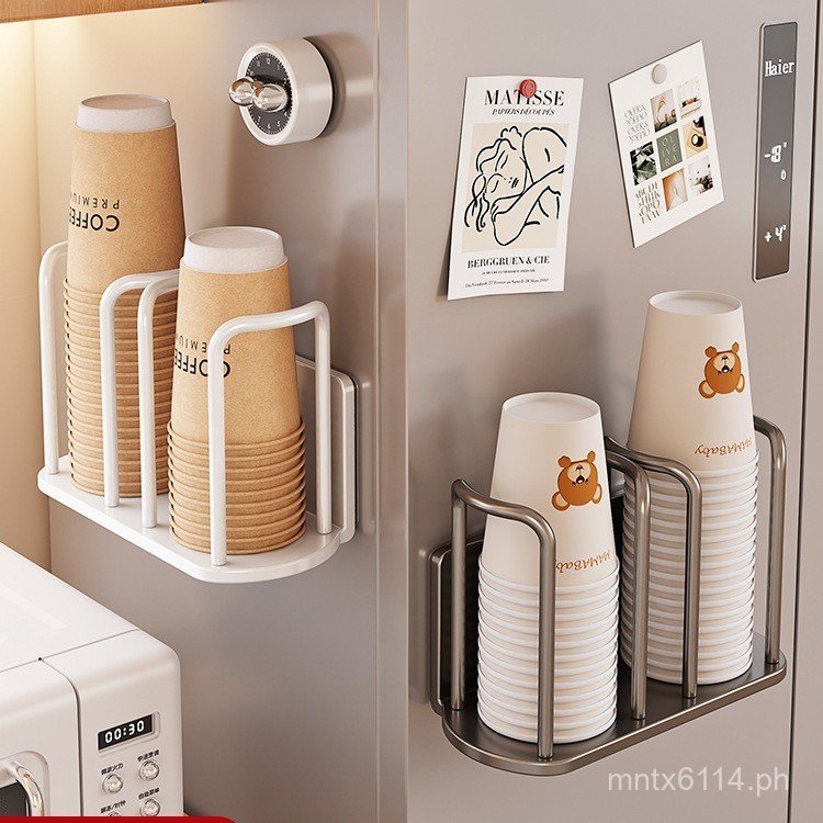 Wall-Mounted Storage Rack for Cups, Disposable Cups, Magnetic Paper ...