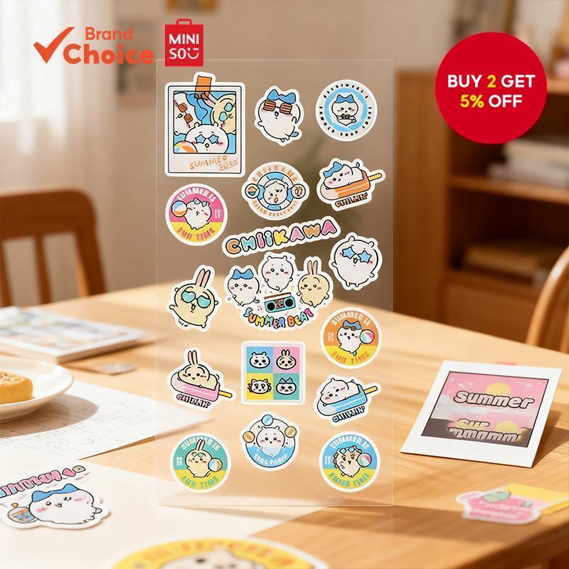MINISO chiikawa summer series - cute and creative transfer stickers 9.5 ...