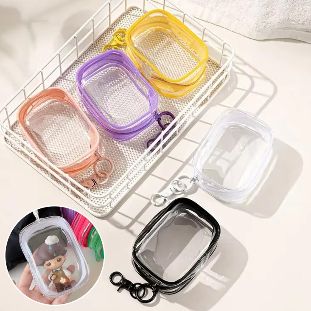 Color Clear Zipper Storage Bag PVC Cable Organizer Toy Doll Display ...