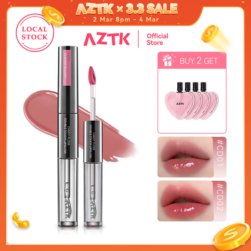 AZTK 2-in-1Lipstick Lip Stain Waterproof Long-Lasting High Shine ...
