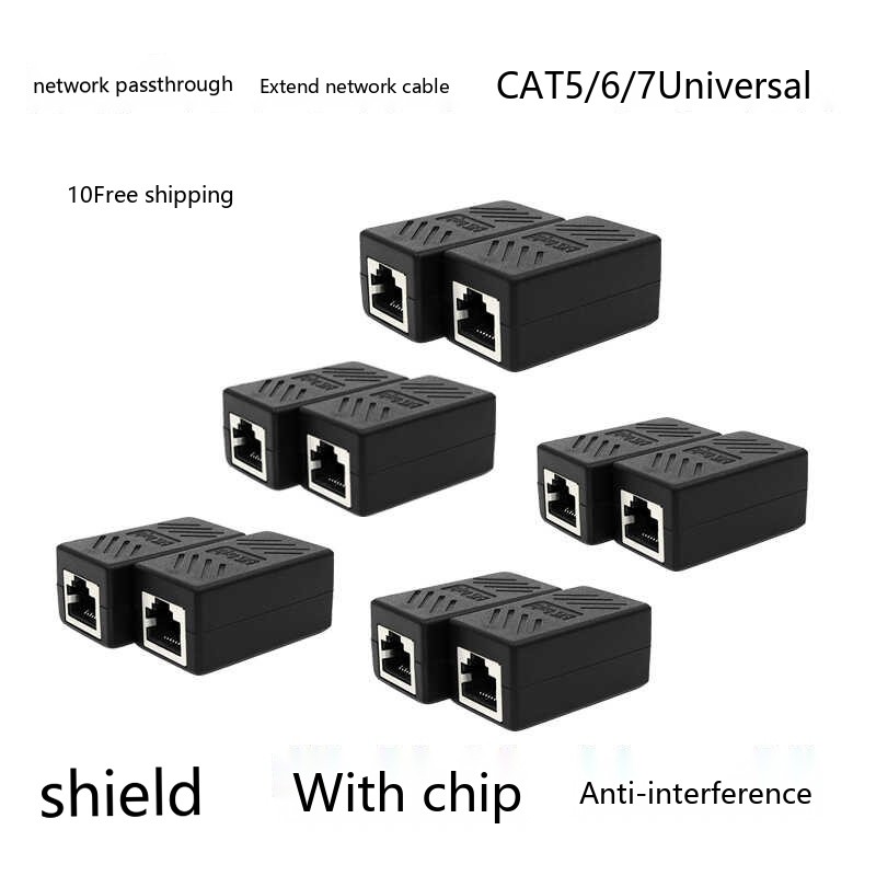 Network straight through RJ45 pair connector dual head module Ethernet ...