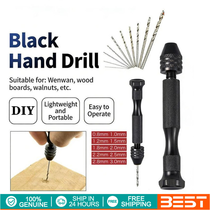 Mini Micro Aluminum Hand Drill With Keyless Chuck Hss Steel Twist Drill ...