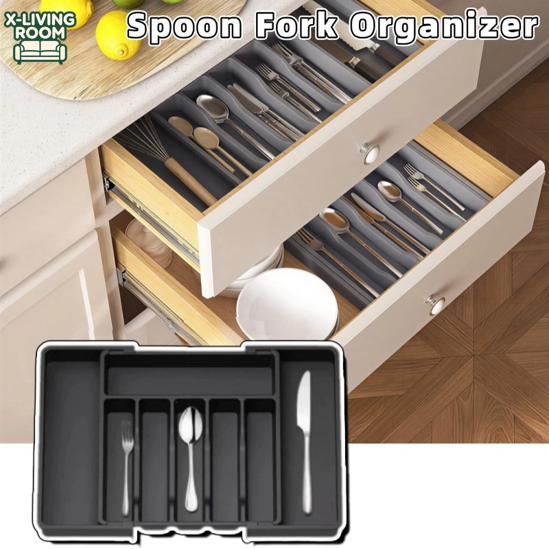 Cutlery Spoon Fork Organizer Pull Out Kitchen Cabinet Rack Drawer ...