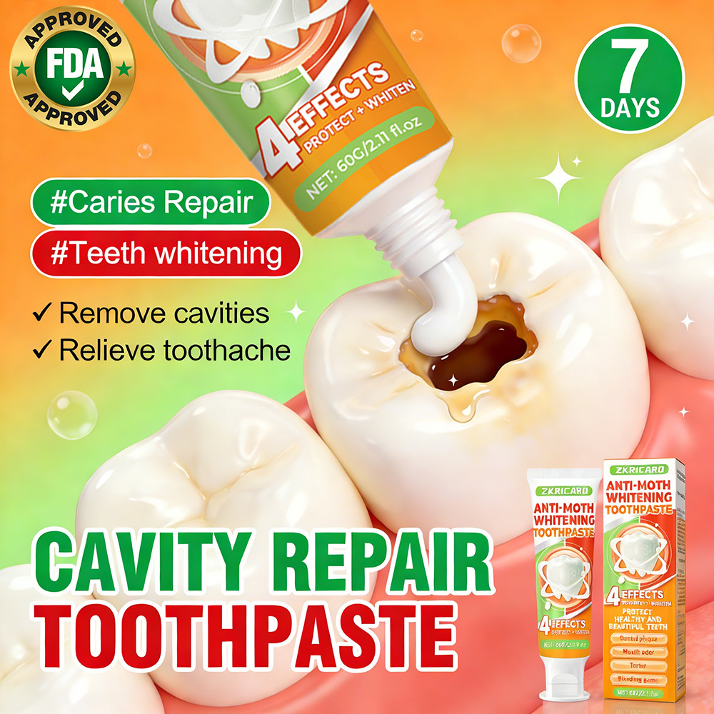 Anti-cavity and whitening toothpaste, prevents tooth decay, whitens ...