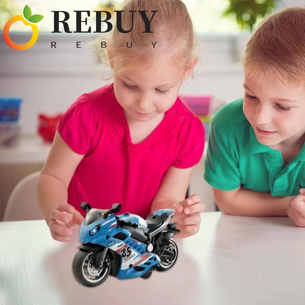 REBUY Motorcycle Racing Toy, Music Lights Simulation Motorcycle Toy ...