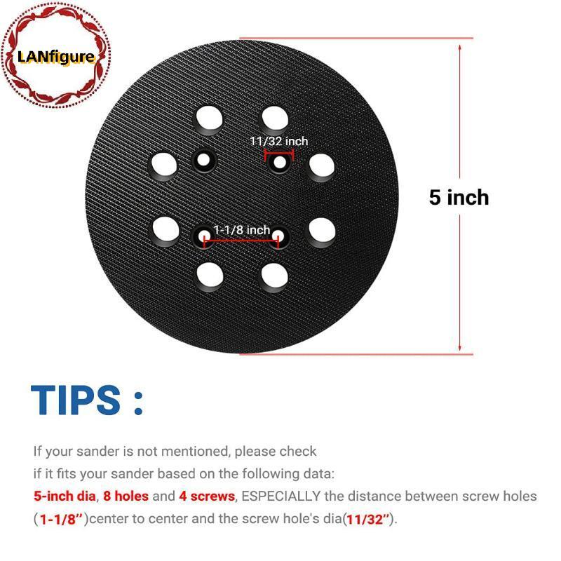 LANfigure 1Pcs Replacement Sanding Pad 5 Inch 8 Hole Hook And Loop ...