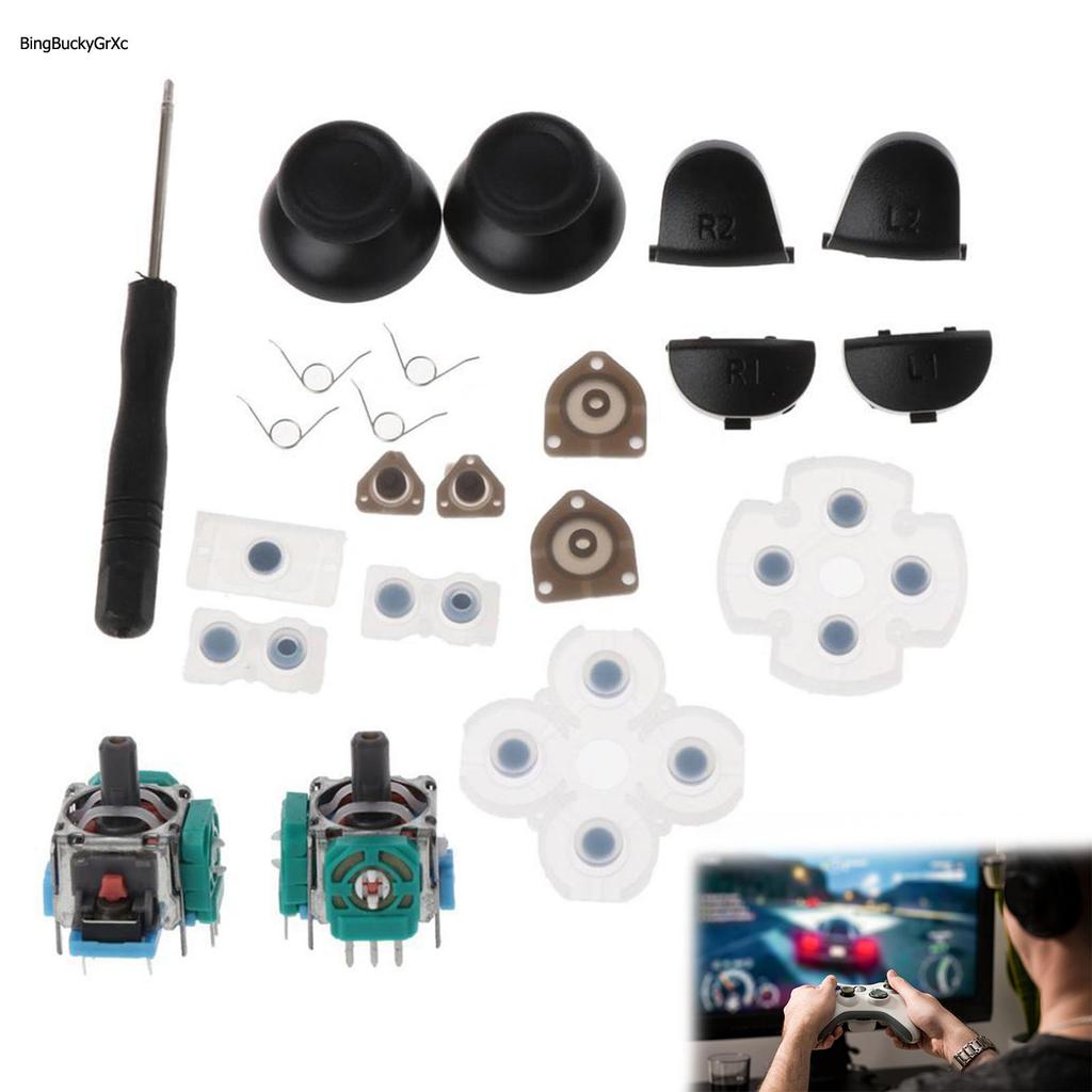 Controller Repair Parts for PS4 with Conductive Button Pads Triggers ...