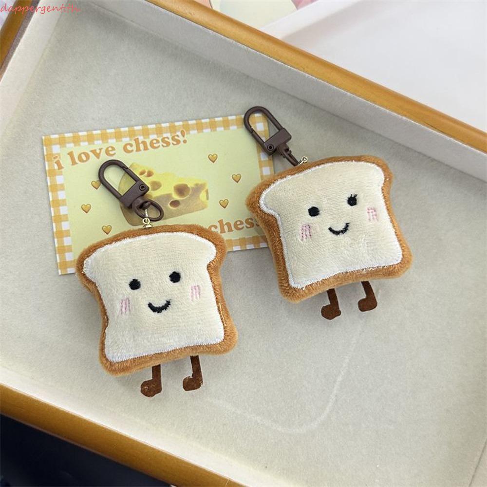 DAPPERGENT Plush Bread Keychain, Toast Bread Charm Cute Key Chain ...