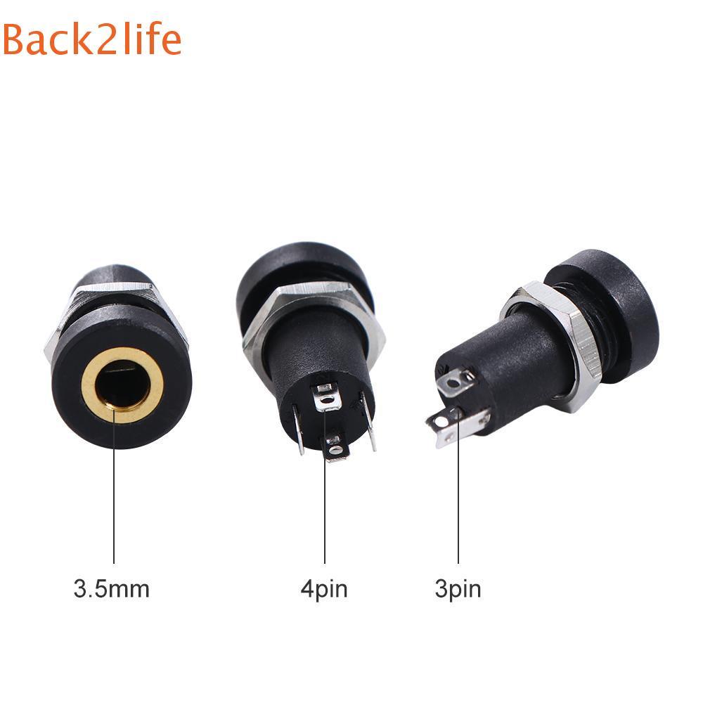 BACK2LIFE 3.5MM Audio Jack PJ392A Stereo 3 Pin Audio Connector 3 Pole ...