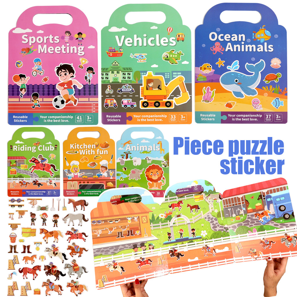 Kids Puzzle Sticker Toy Design, Safe Paper Material with Embossed ...