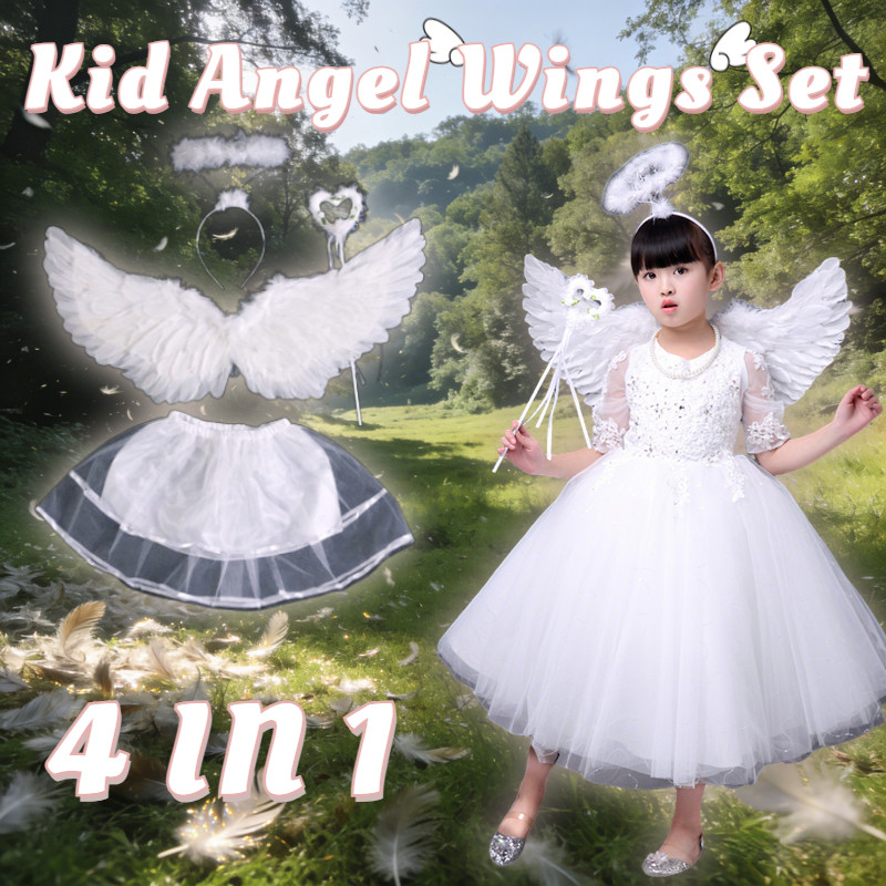 Angel Wings Kids White Angel Feather Wings Props Stage Props Angel ...