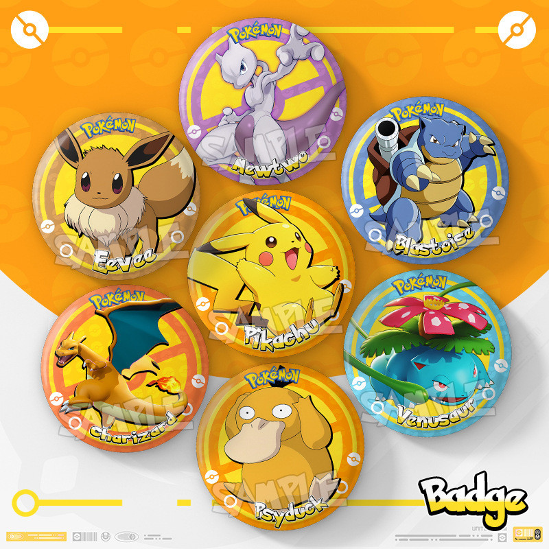 Pokémon Merchandise Double Flash Badge Pikachu Can Reach Duck ...