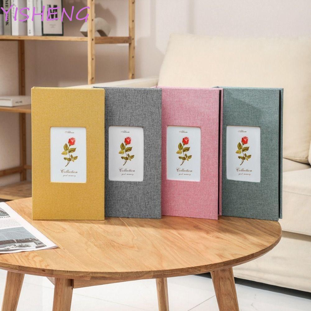 YISHENG58BS Photo Album, Linen 6-Inch Souvenir Photos Books, Inset ...