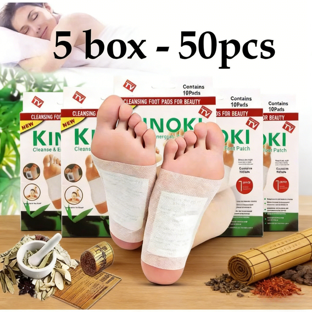 Kin-oki Natural Extract Detox Foot Pads Foot Meridian Patch Effective ...