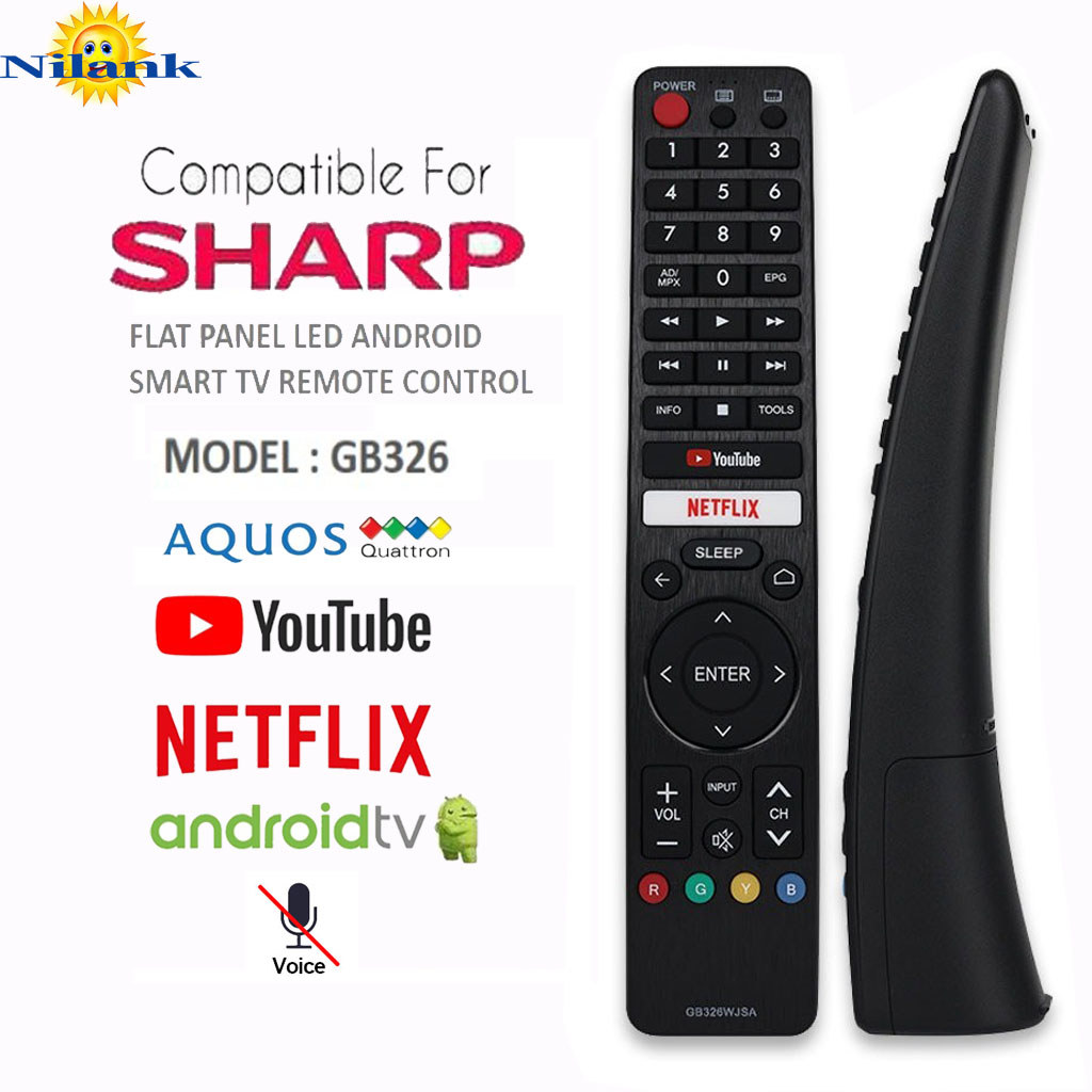 NiLANK Remote Control Suitable for SHARP Smart TV Remote Control ...