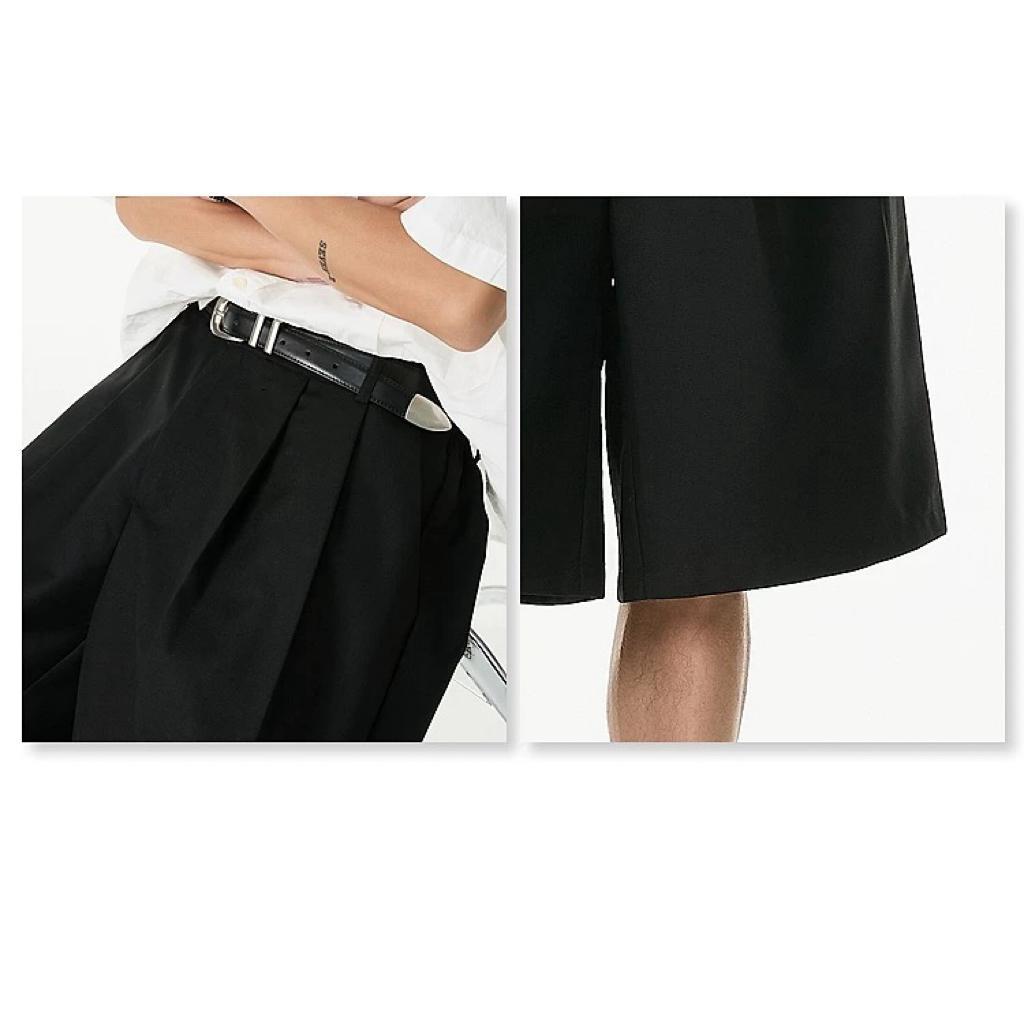 Mannered Classic Style Pleated Trouser Jorts/Shorts w/ Garter for Men ...