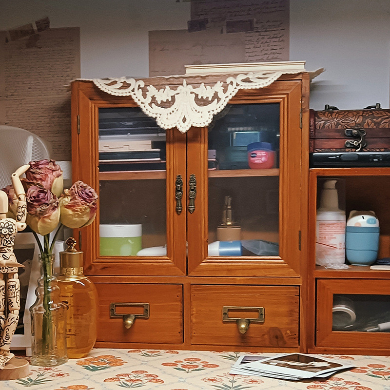 Storage Storage Cosmetics Solid Wooden Desktop Shelf Scene Storage ...