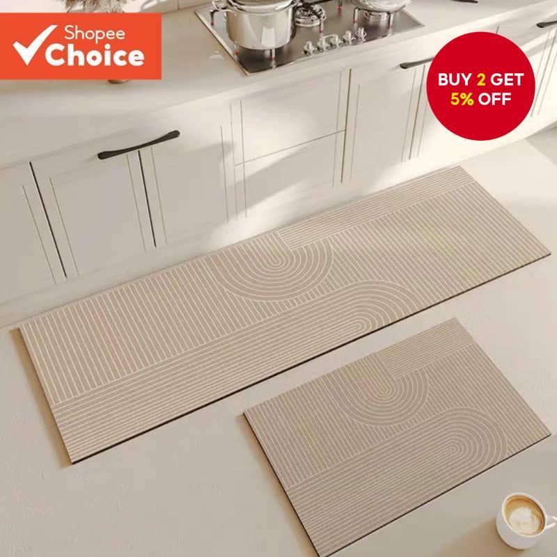 Simple kitchen floor mats bathroom anti-slip mats toilet absorbent mats ...