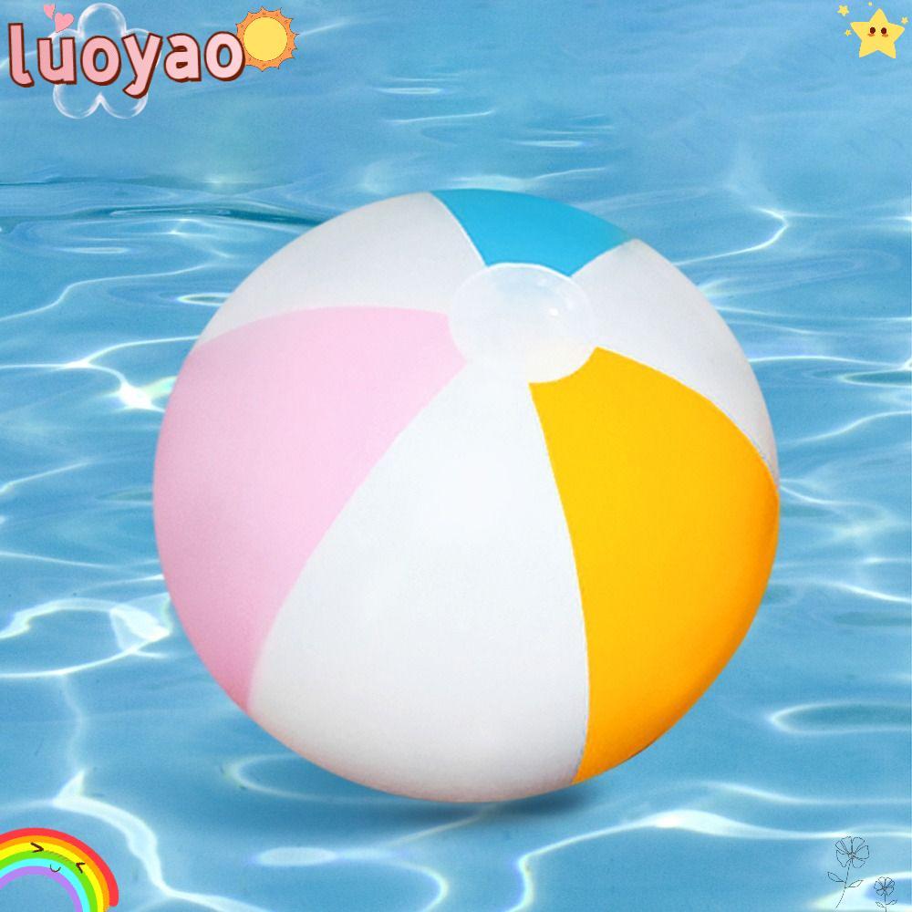 LUOYAO Inflatable Beach Ball, PVC 40cm Rainbow Beach Ball, Swimming ...