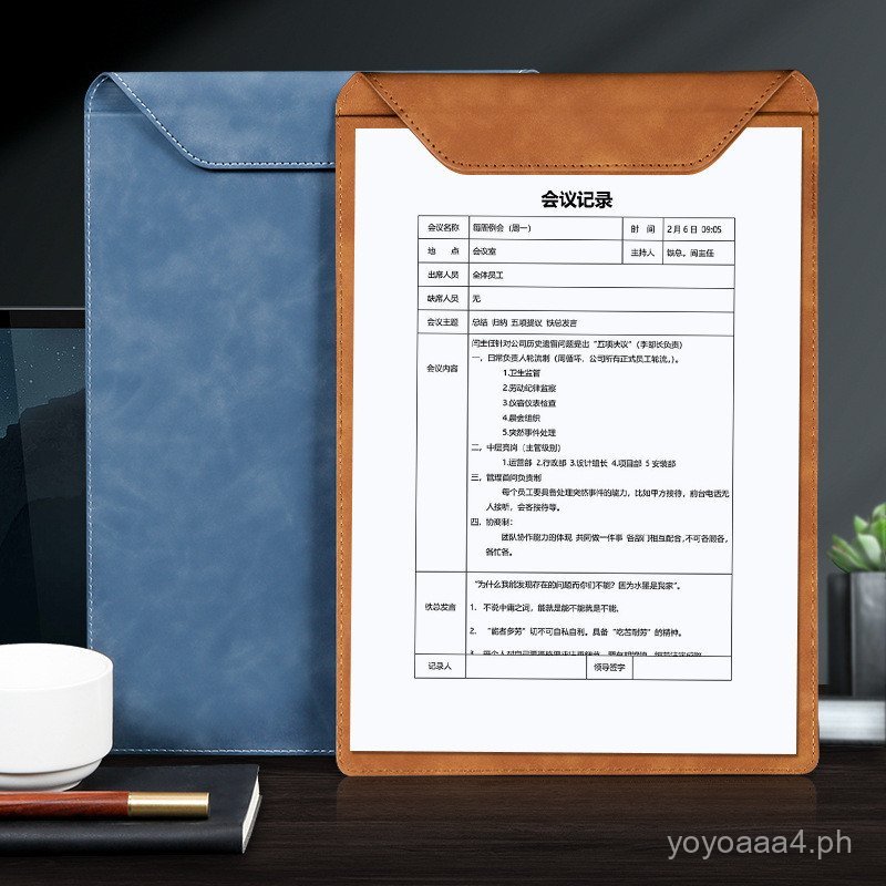A4File Folder Board Leather Office Receipt Storage Manager Folder ...