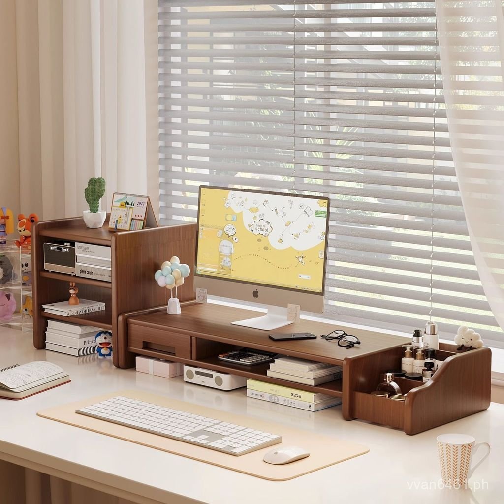 Storage Rack Office Desk High Shelf High-Low Organizer Desktop Stand ...