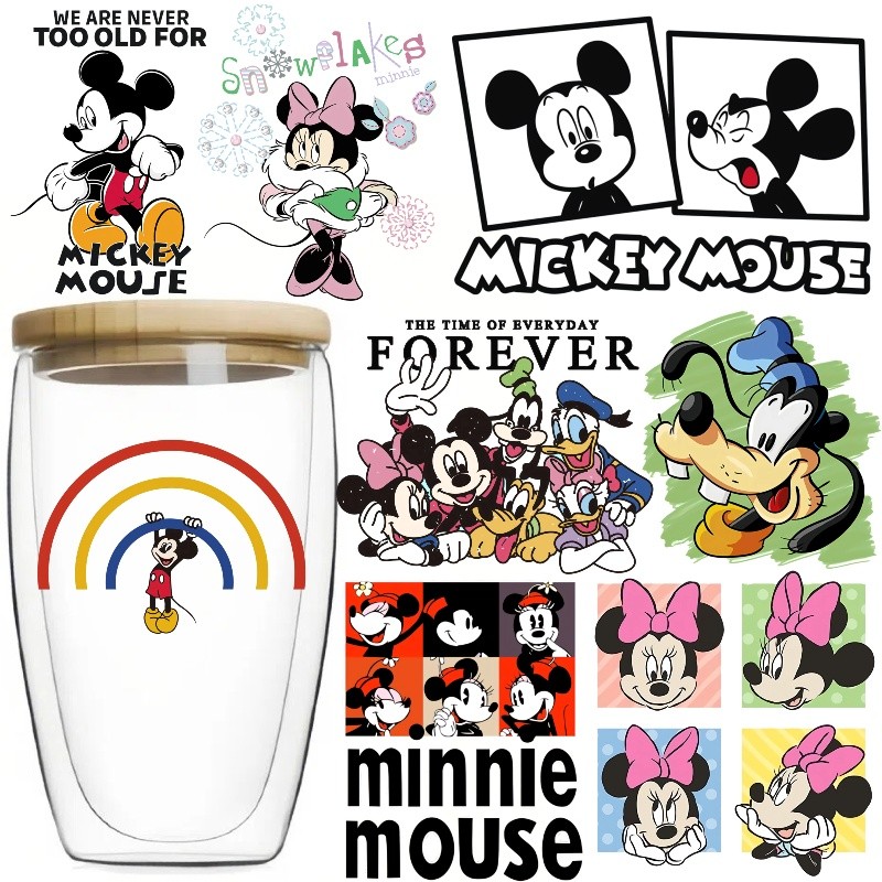 Mickey Mouse Cold Print Stickers Crystal Adhesive UV Transfer Stickers ...