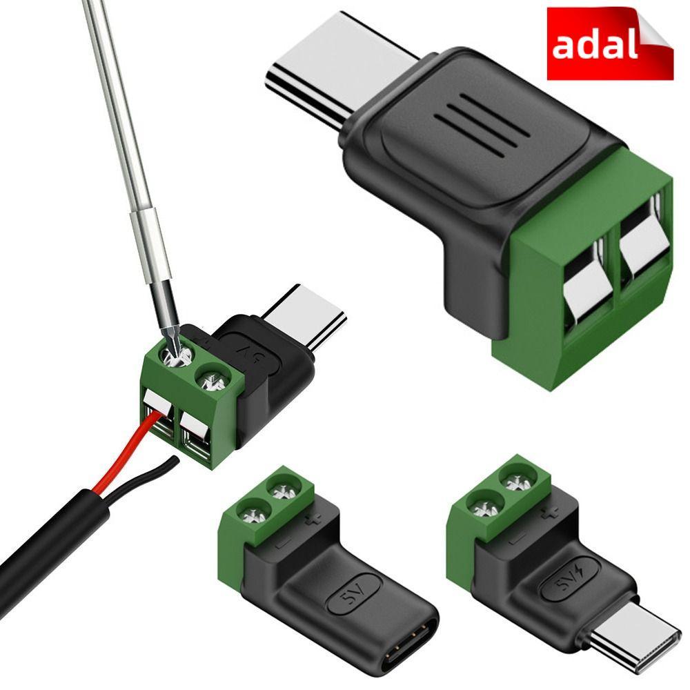 ADAL Crimp Terminal Block, Type-C to 2 Pin Solderless Plug USB C to ...