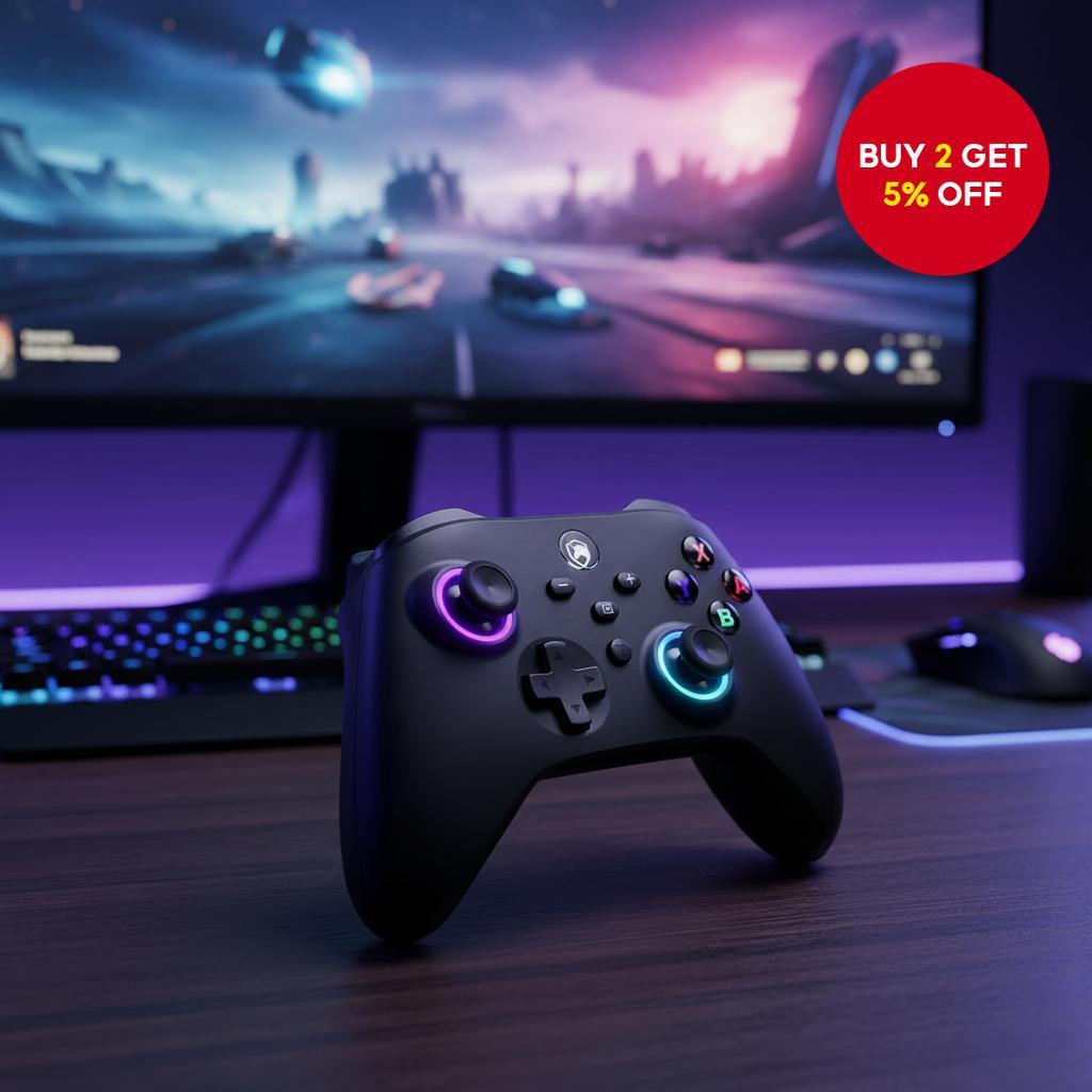 Wireless Controller featuring RGB/Macro/Shift/Turbo/Vibration, 1000mAh ...