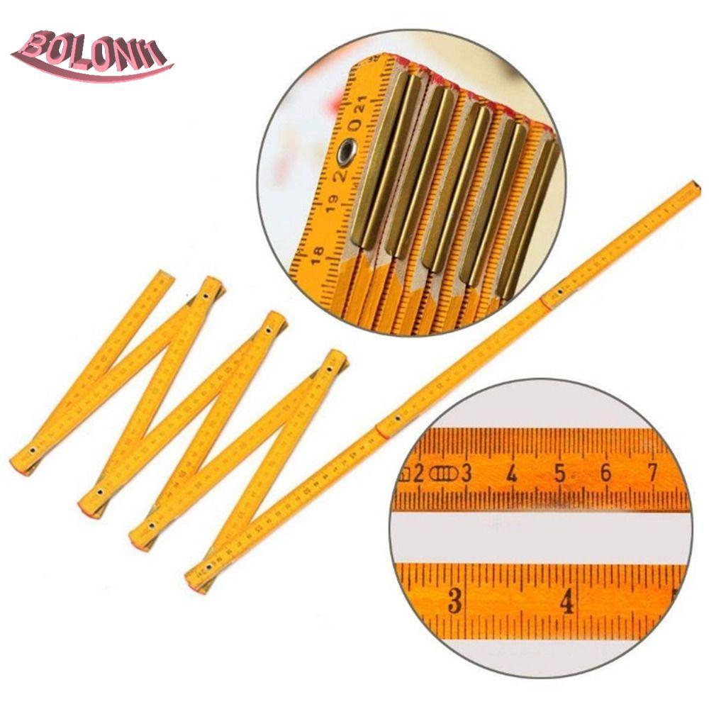 BO 1.5M 2M Folding Wooden Ruler, General Use Teaching Inch & Metric ...