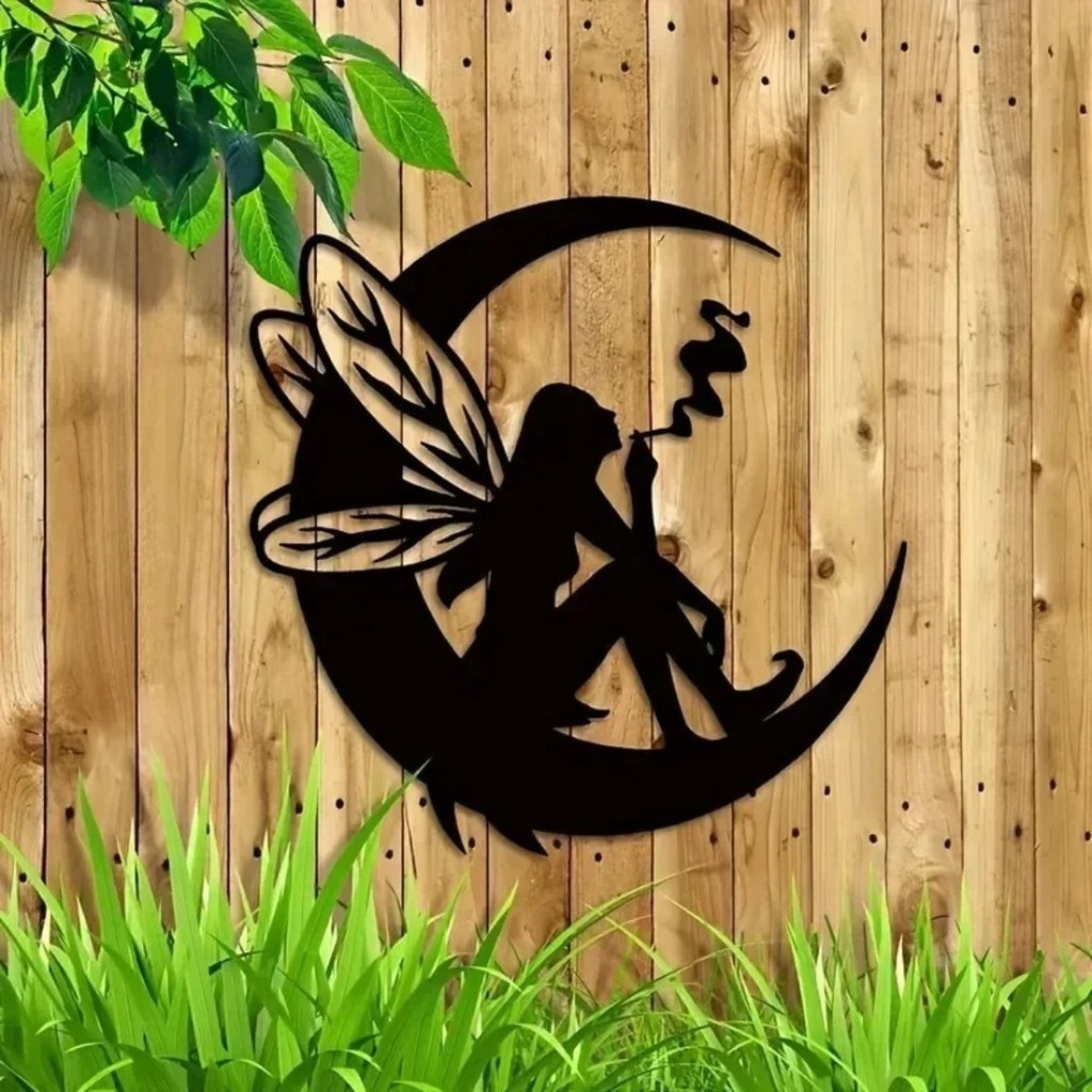 CIFbuy Metal Moon Phase Wall Art Hanging Decor Fairy Ornament for Home ...