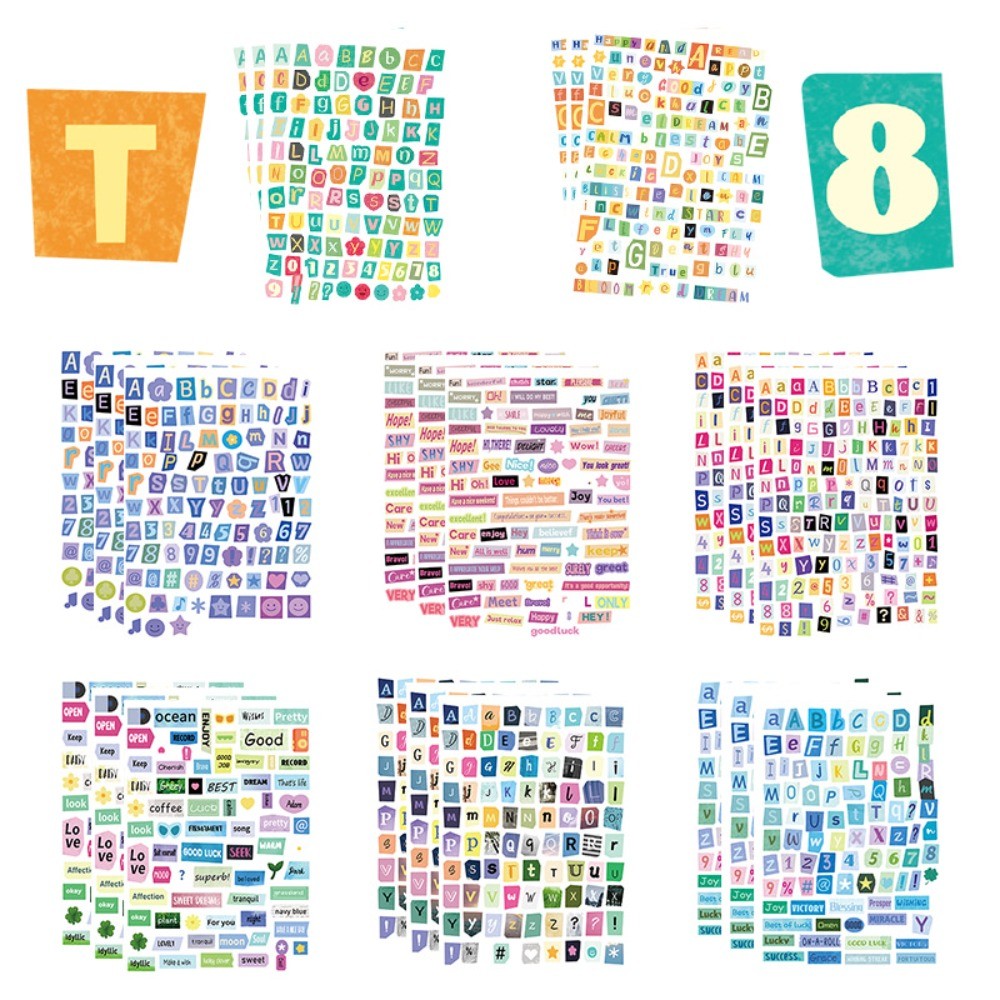 8Pcs Numbers & Letters Stickers Alphanumeric Decorative Decals | Shopee ...