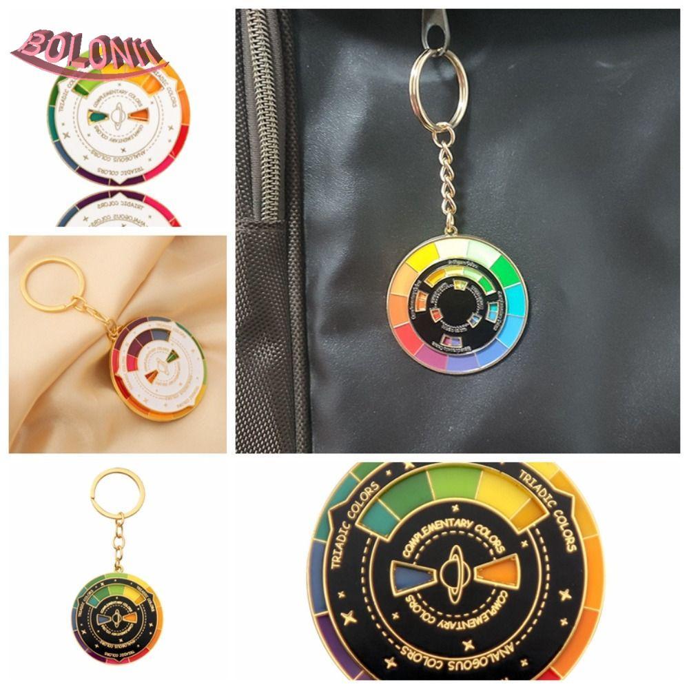 BO Spinning Color Compass Keychain, Color Wheel Rotatable Rotable Color ...