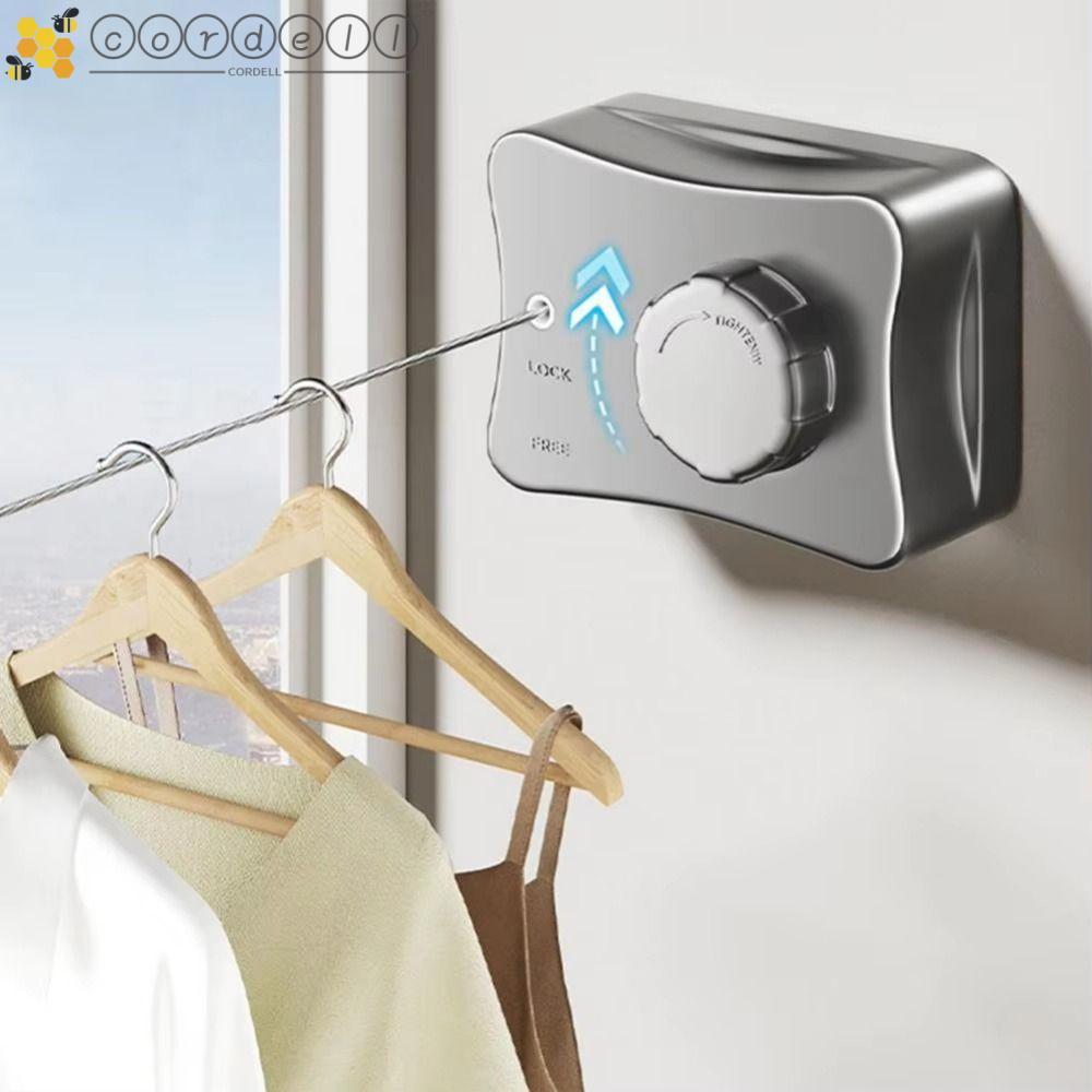 CORDELL Retractable Clothesline, Wall Mounted Adjustable Invisible ...