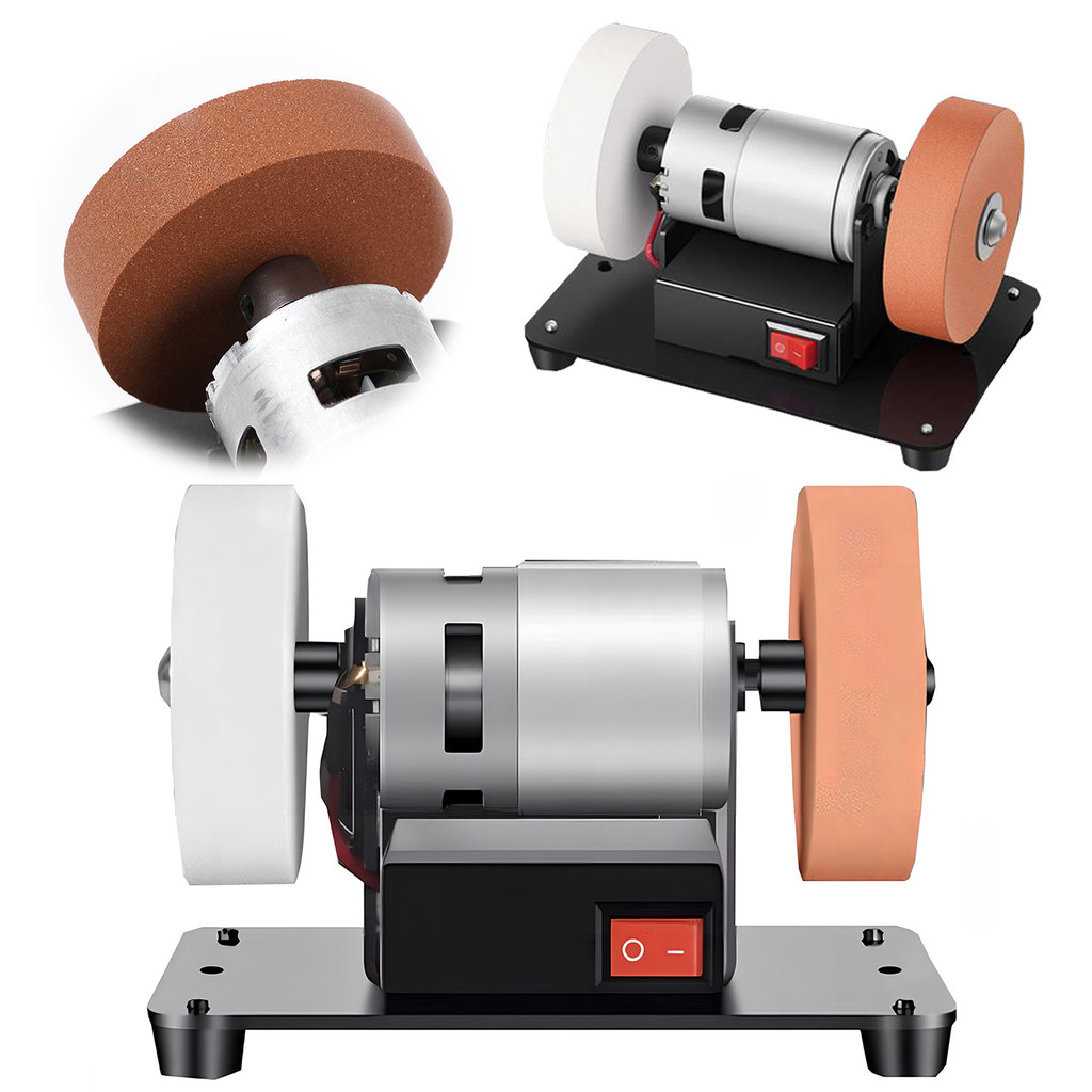 Mini Bench Grinder with 2 Wheels Multifunctional Grinding Polishing ...