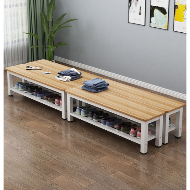 Long Bench with Shoe Rack Entryway Benches Shoe Storage Organization ...
