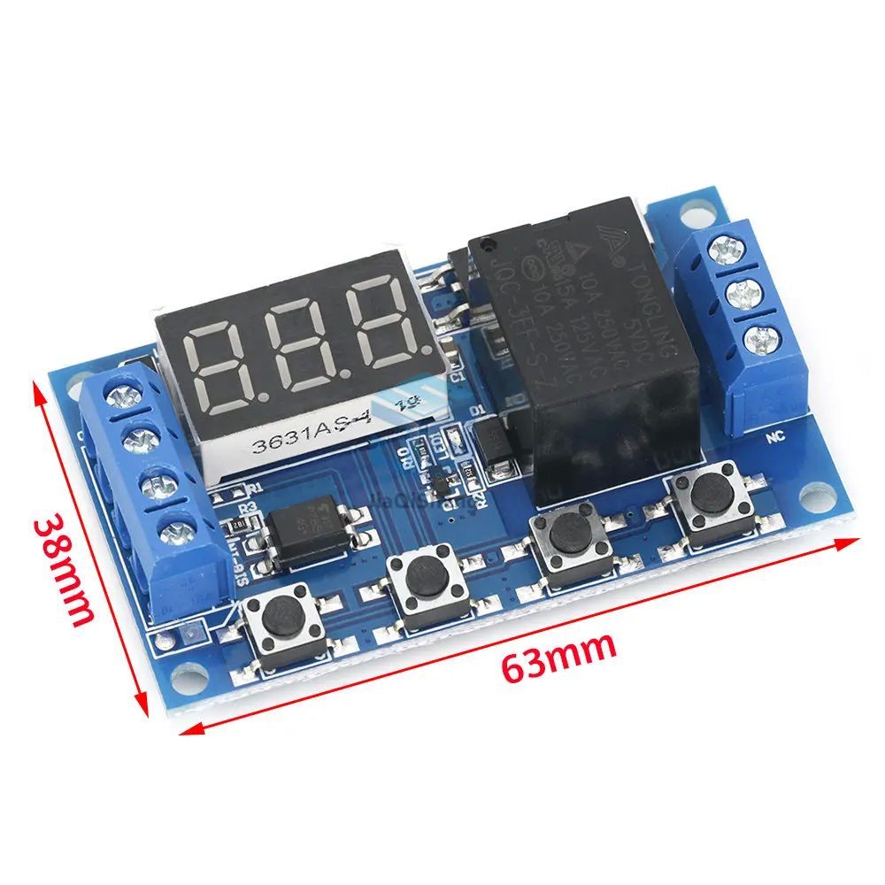 DC 6-30V Trigger Cycle Delay Timer Switch Turn On Off Relay Module with ...